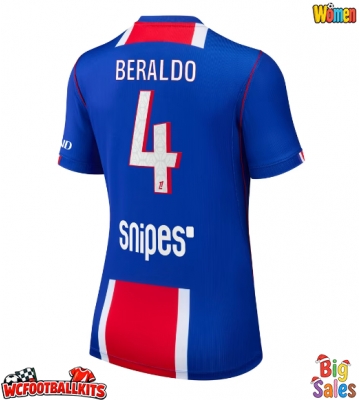 Paris Saint-Germain Lucas Beraldo #4 Replica Home Stadium Shirt for Women 2026-27 Short Sleeve